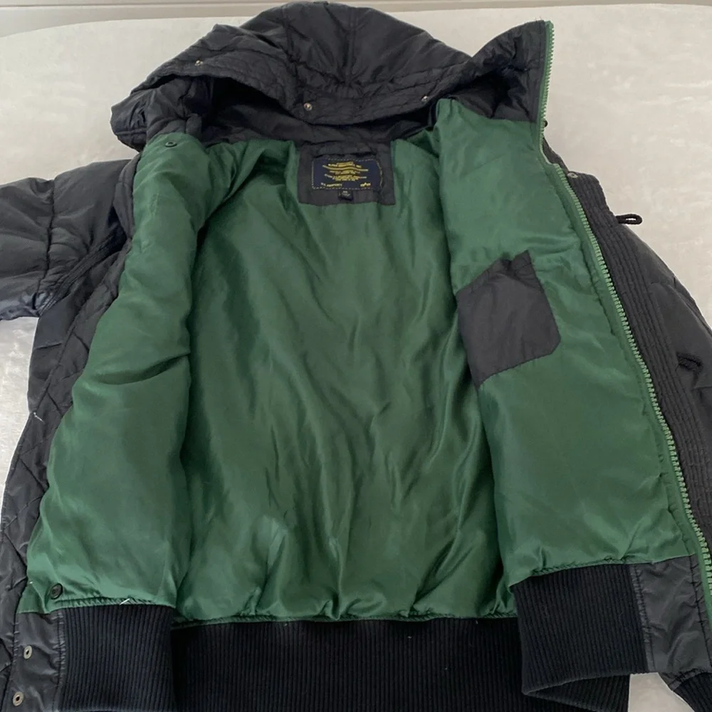 ALPHA INDUSTRIES Combat N-2B Down Parka Black/Forest Green size XXL - Picture 13 of 14